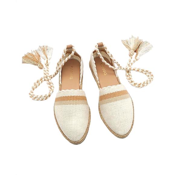 NEW KAANAS women's taya espadrille sandals in ivory - Picture 2 of 3